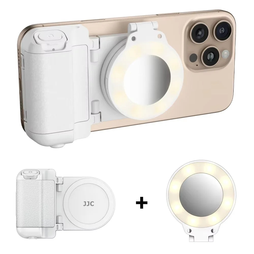 JJC Magnetic Snapgrip Phone Hand Grip Magsafe Handheld Bluetooth Remote Control Handle Phone Tripod Mount for Vlog Iphone 16 15