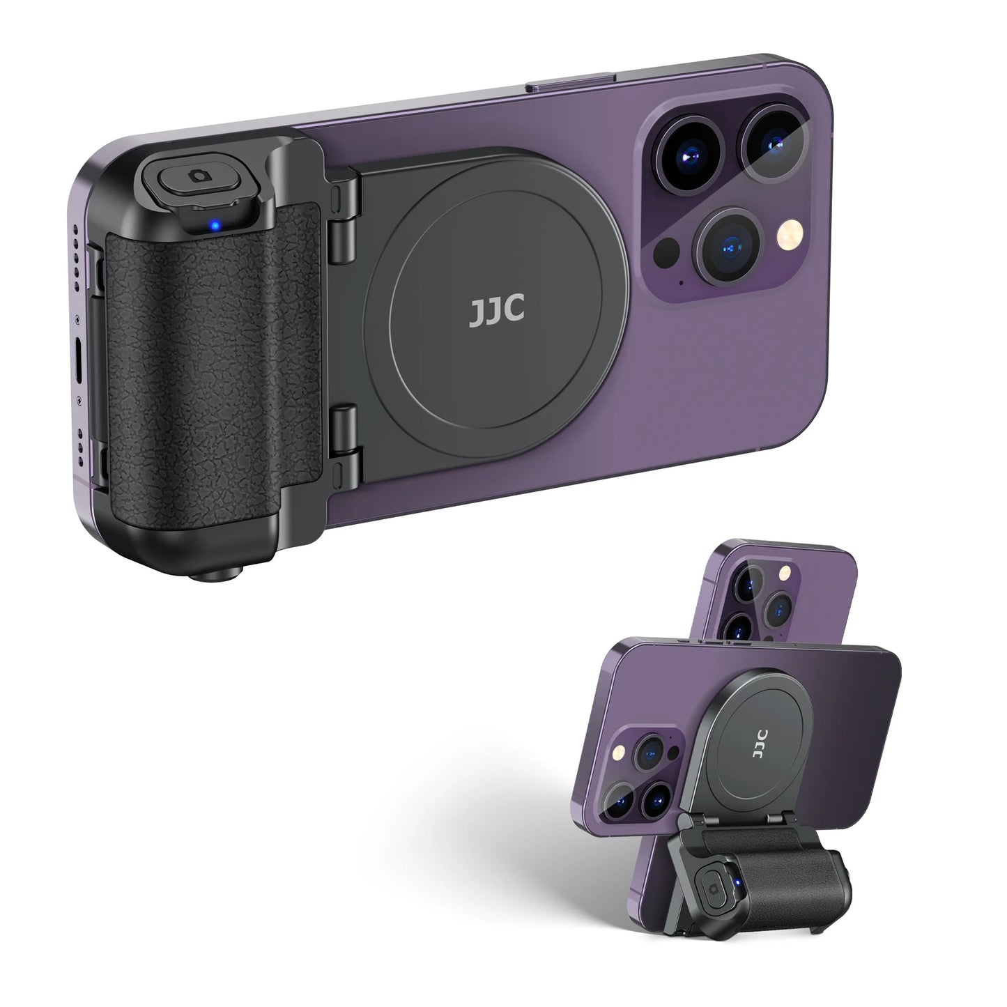 JJC Magnetic Snapgrip Phone Hand Grip Magsafe Handheld Bluetooth Remote Control Handle Phone Tripod Mount for Vlog Iphone 16 15