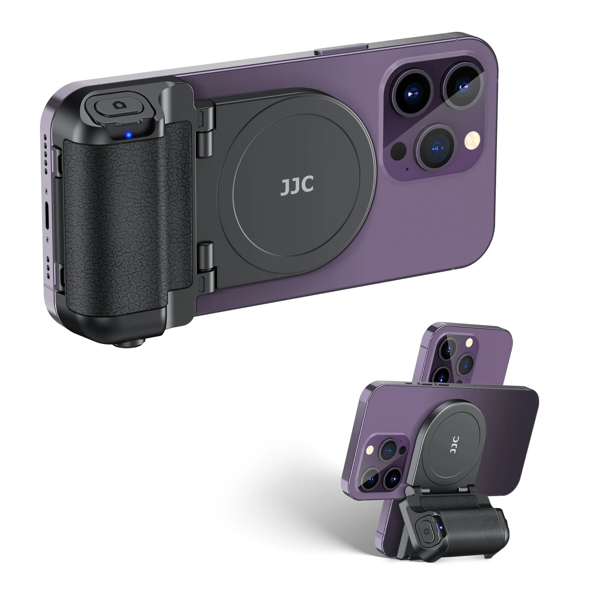 JJC Magnetic Snapgrip Phone Hand Grip Magsafe Handheld Bluetooth Remote Control Handle Phone Tripod Mount for Vlog Iphone 16 15